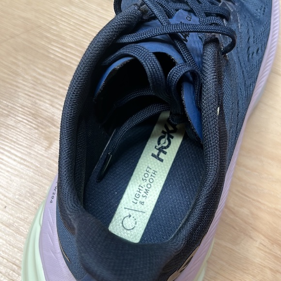 HOKA ONE ONE Clifton Edge Running Shoe Women Outer Space Orchid Hush SIZE 8 1/2 - Picture 9 of 12